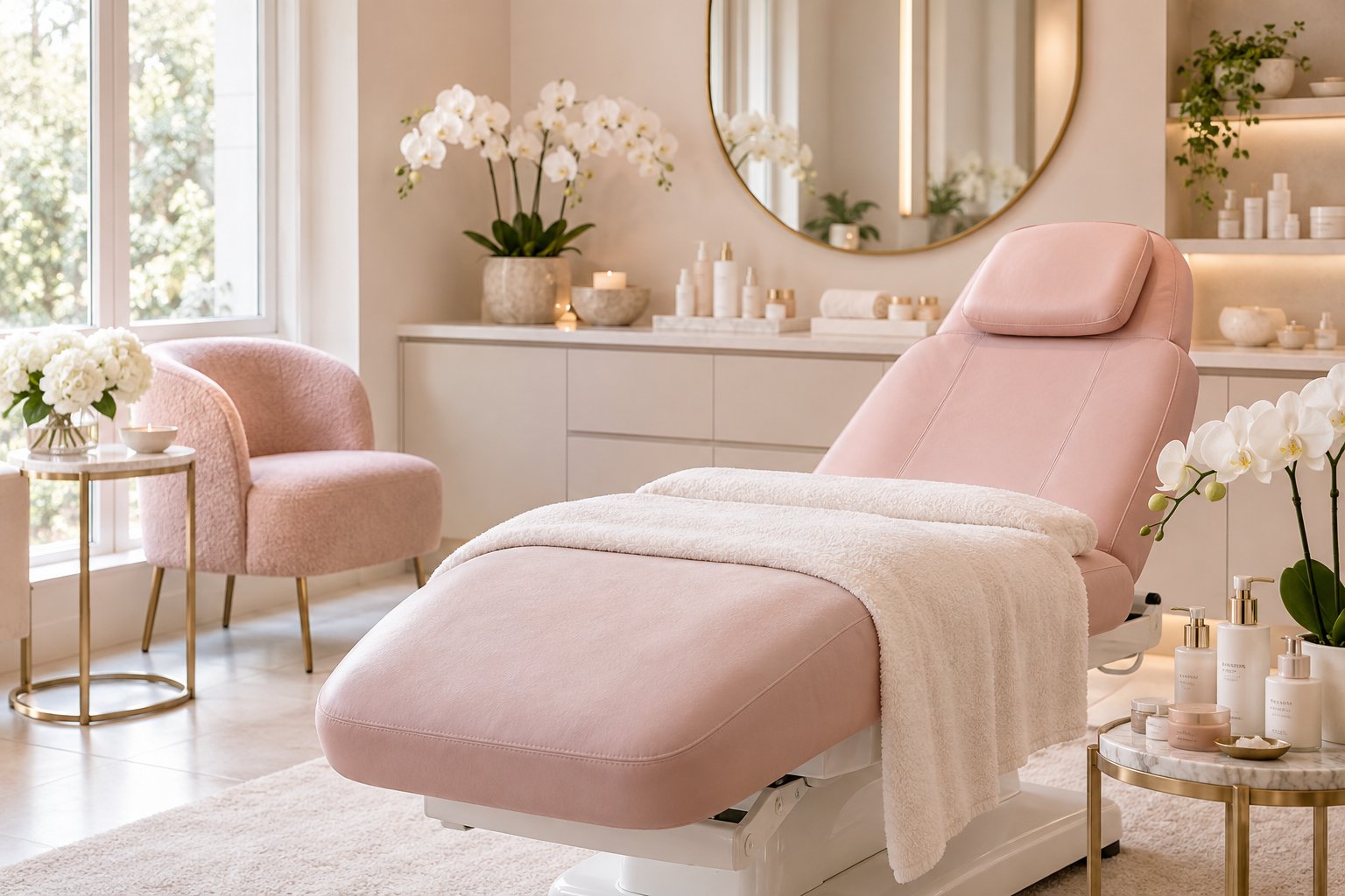 Beauty studio · blush elegance — design background for a Beauty & Wellness QR code template