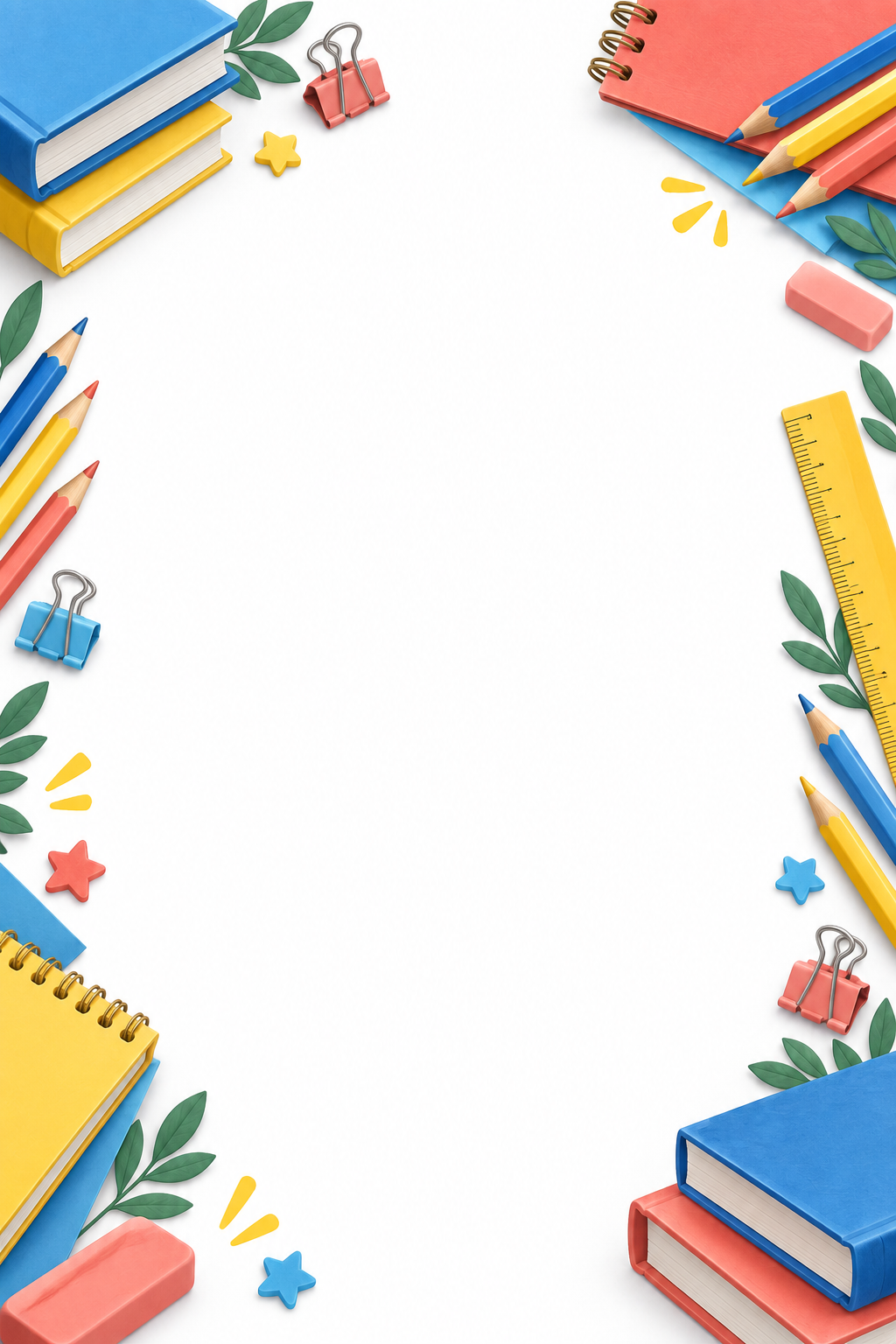 School · books & pencils — design background for a Education QR code template