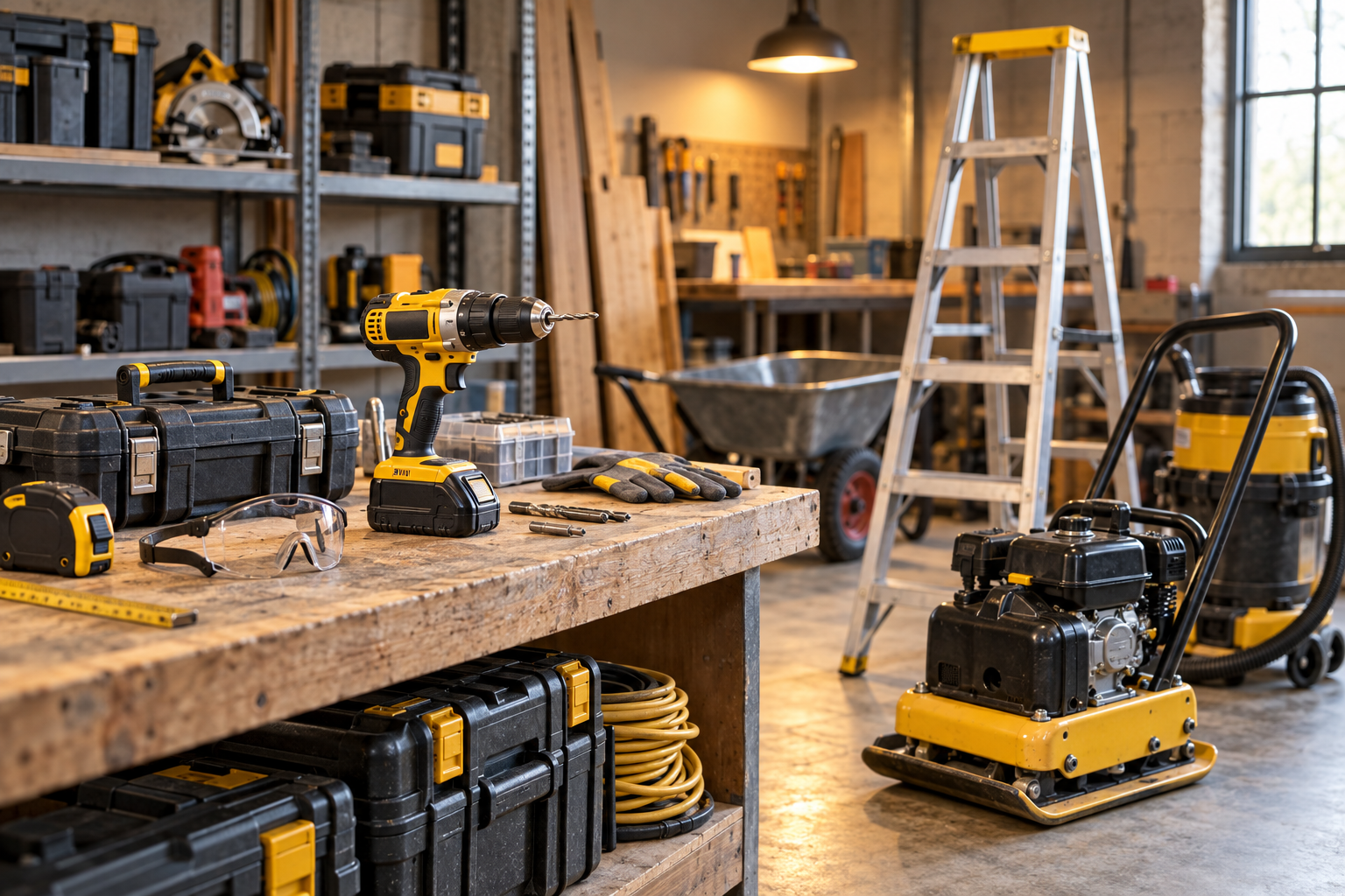 Equipment rental · photo — design background for a Equipment & Rentals QR code template