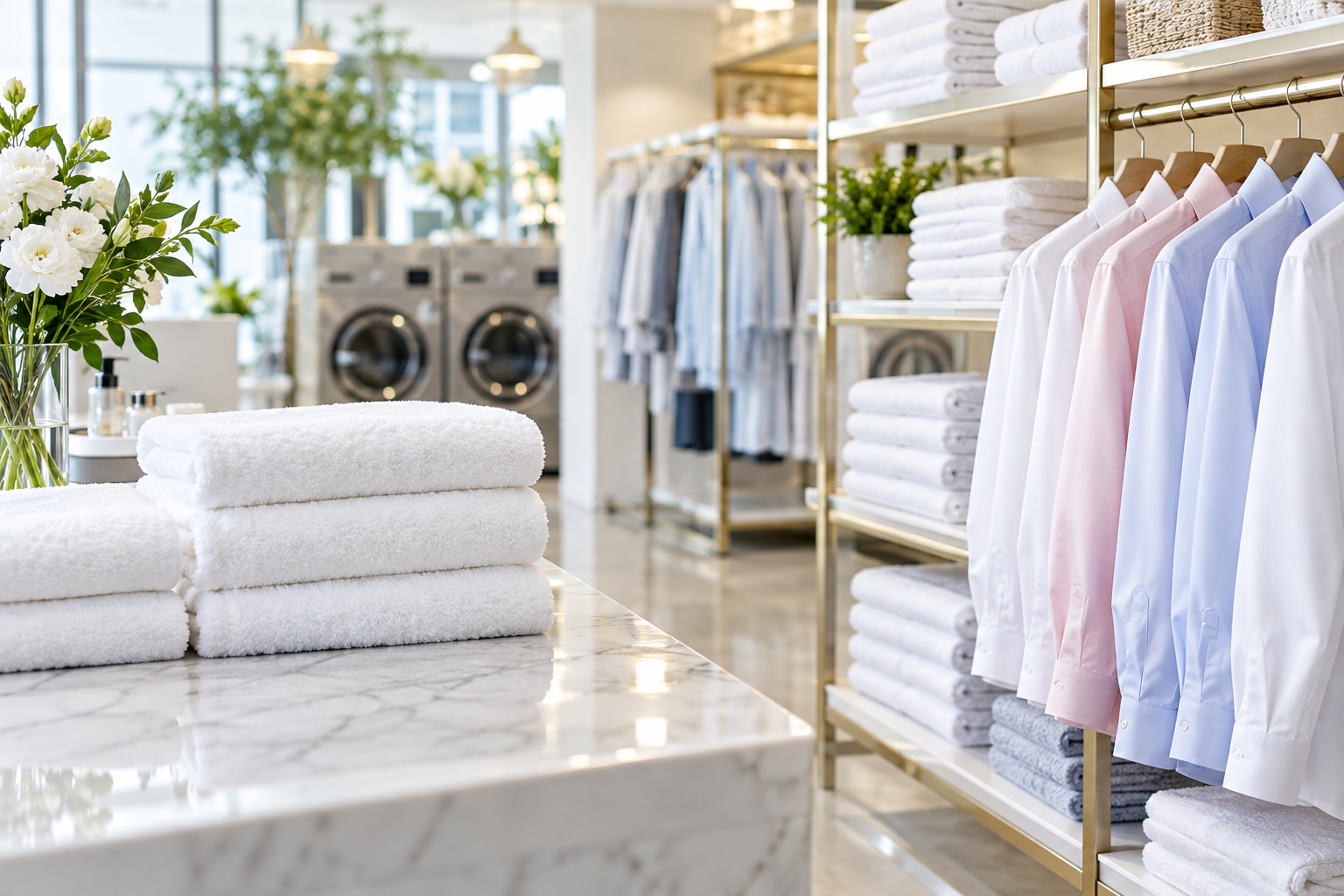 Laundry & dry cleaning · photo — design background for a Cleaning & Laundry QR code template