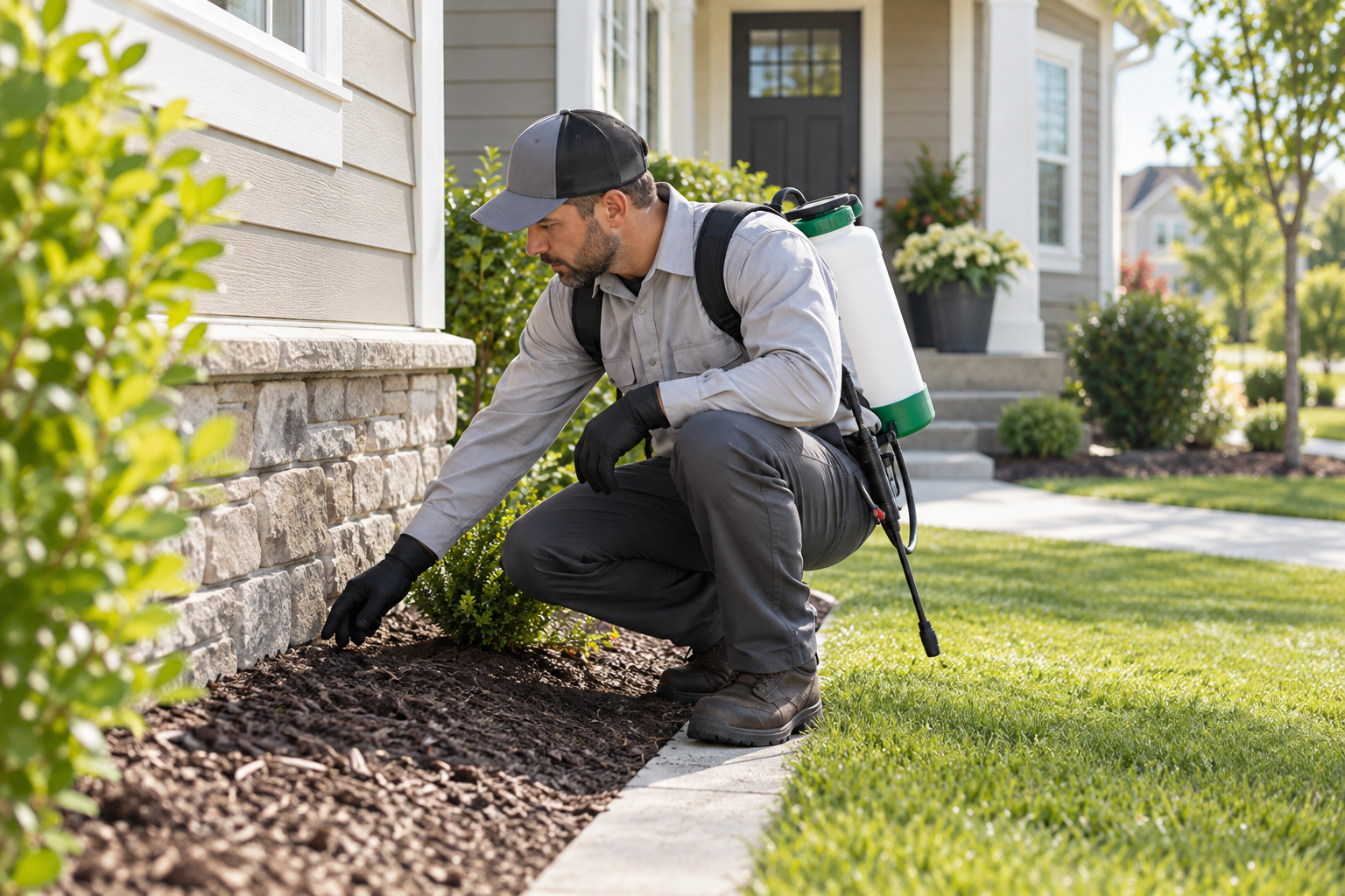 Pest control · photo — design background for a Home Services QR code template